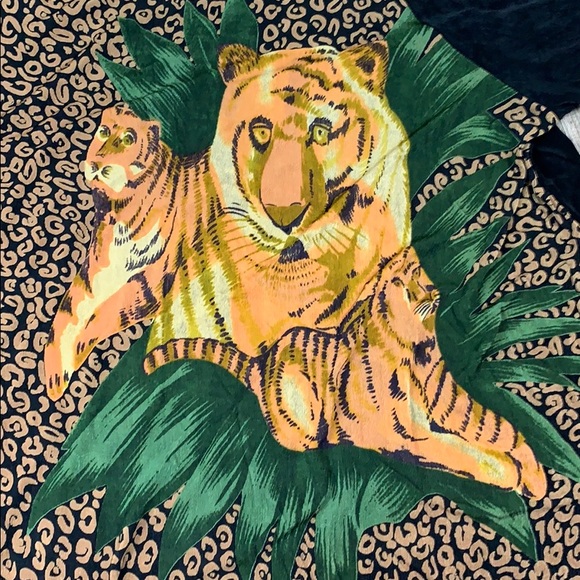 Vintage Teddi Brand Top Tiger Woven Design Sz. 1X - Picture 2 of 8